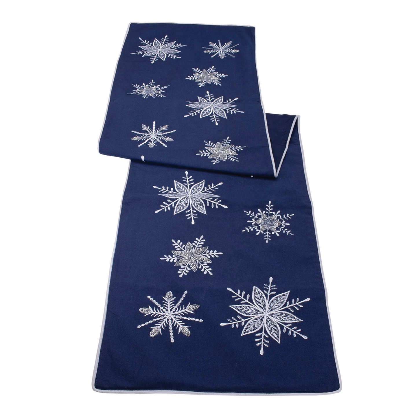 Embroidered Snowflake Table Runner 72"L -Ship Only