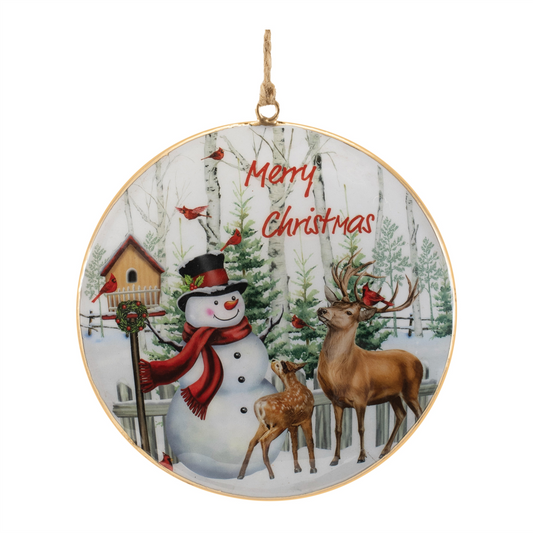 Merry Christmas Woodland Disc Ornament (Set of 6) -Ship Only