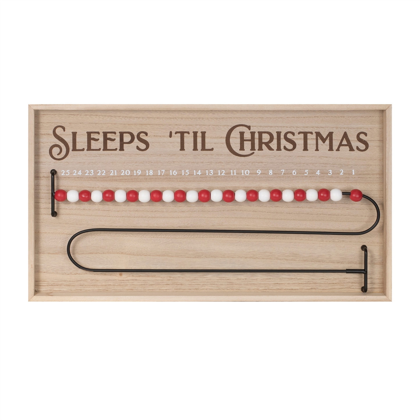 Wood Beaded Christmas Countdown 20"L -Ship Only