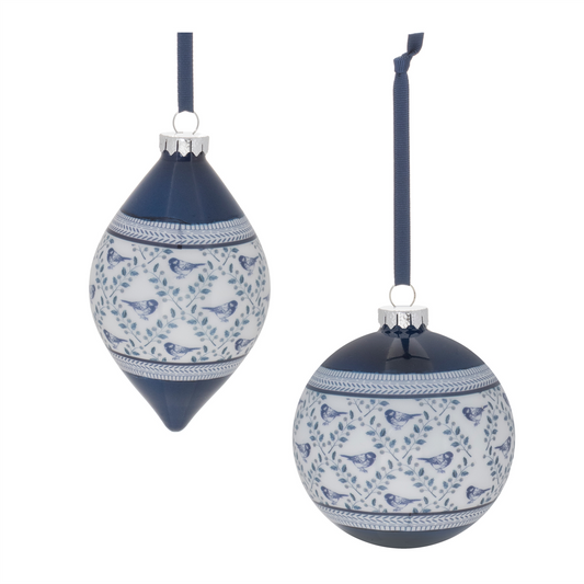 Ornament (Set of 6) 4"D, 5.75"H Glass -Ship Only