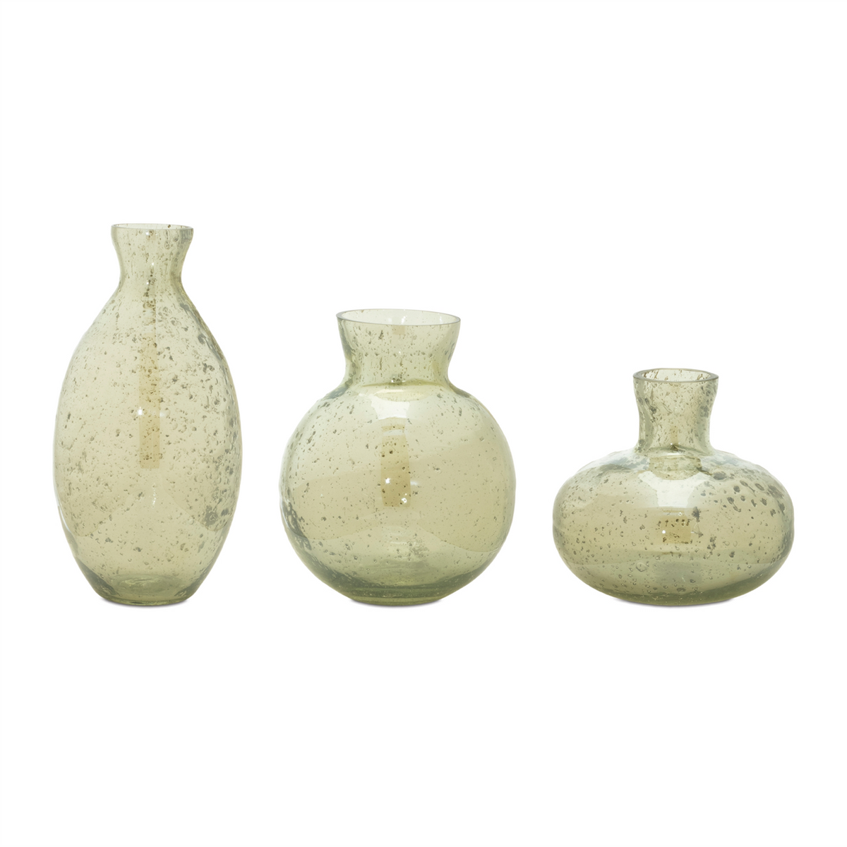 Bubbled Glass Bud Vase (Set of 3) -Ship Only