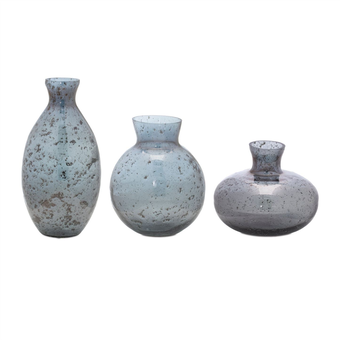 Bubbled Glass Bud Vase (Set of 3) -Ship Only