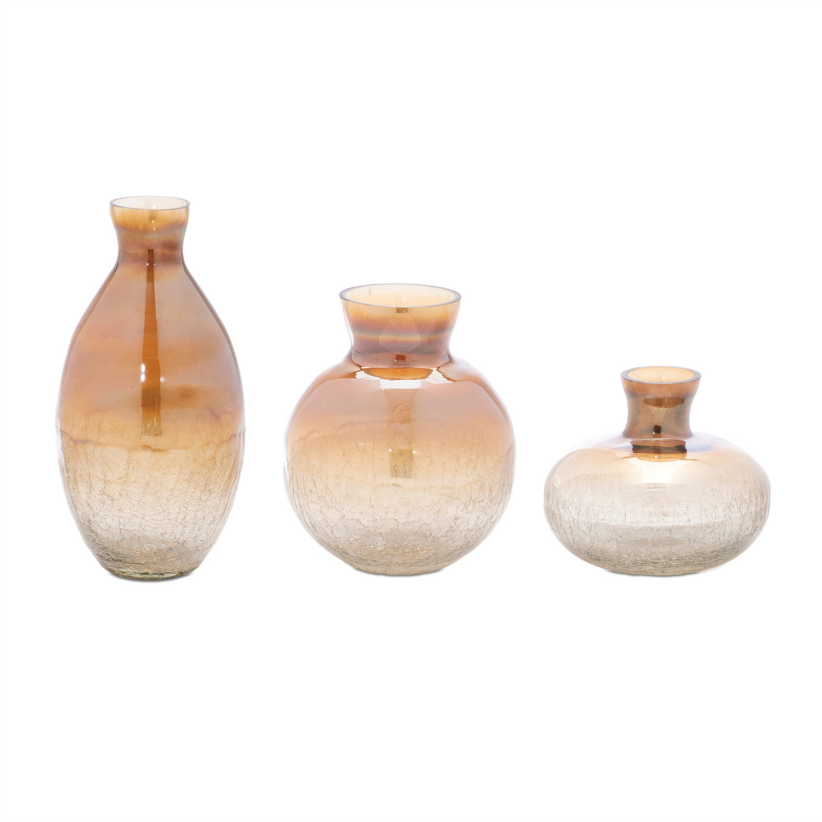 Vase (Set of 3) 4"H, 5.5"H, 7.75"H Glass -Ship Only