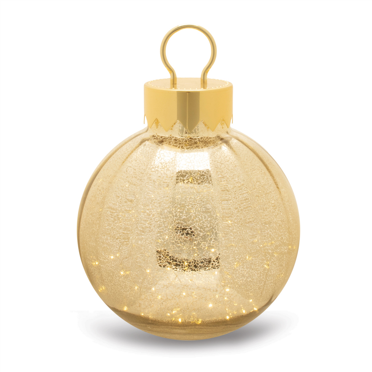 LED Ornament 9.5"D x 13"H Glass 3 AA Batteries Not Included -Ship Only
