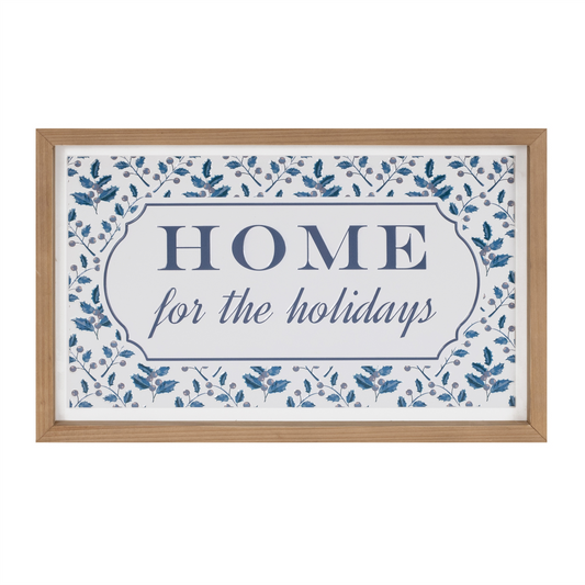 Framed Home for the Holidays Sign 15.5"L -Ship Only