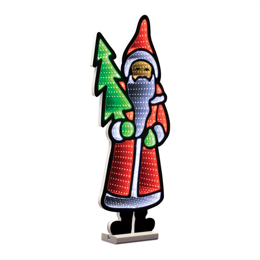 Santa with Pine Tree Ekkolight 23.5"H -Ship Only