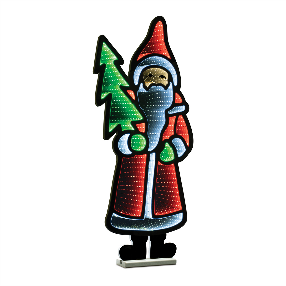 Santa with Pine Tree Ekkolight 33"H