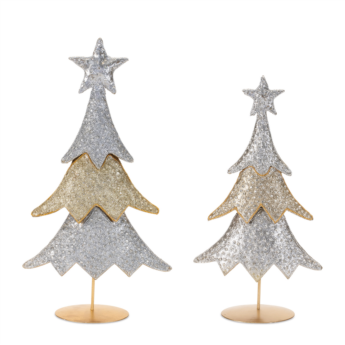 Jeweled Metal Christmas Tree (Set of 2) -Ship Only