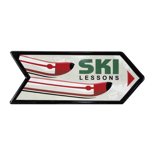 Metal Ski Lessons Sign (Set of 2) -Ship Only