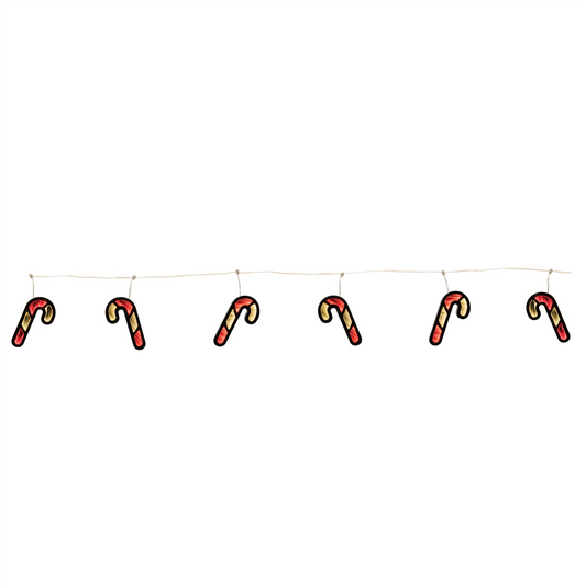 Candy Cane Ekkolight Garland 68"L -Ship Only
