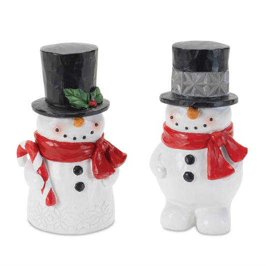 Snowman (Set of 2) 5.5”H Resin -Ship Only