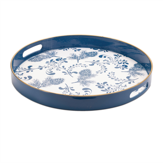 Round Pine Print Tray 13.5"H -Ship Only