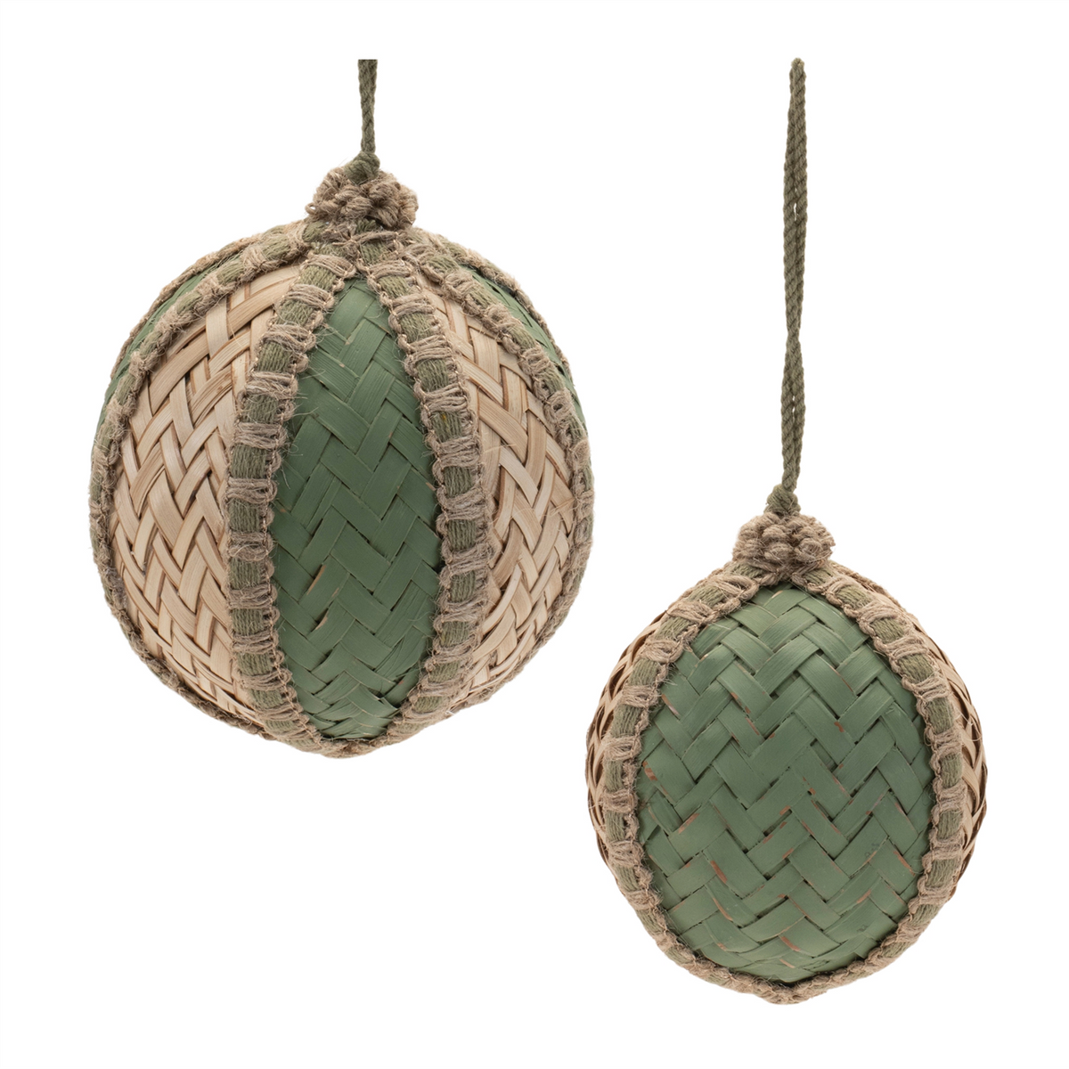 Woven Bamboo Ball Ornament (Set of 4) -Ship Only