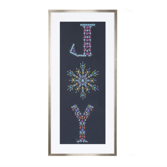 Holiday Jewel "Joy" Print Under Glass 23.5"H -Ship Only