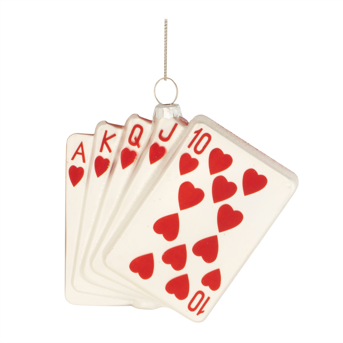 Playing Card Ornament (Set of 12) 3.25"H Glass -Ship Only