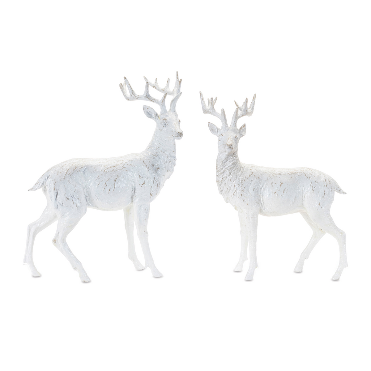 Winter Deer Statue (Set of 2)