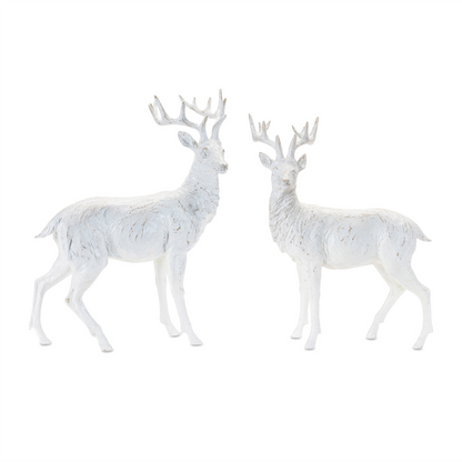 Winter Deer Statue (Set of 2)
