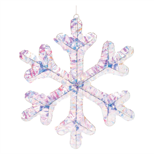 Iridescent LED Hanging Snowflake (Set of 2) -Ship Only
