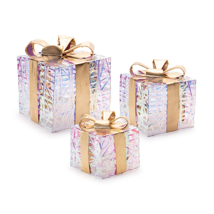 LED Woven Packages with Bow (Set of 3)