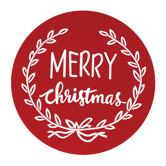 Cut Metal Merry Christmas Plaque 20"D -Ship Only