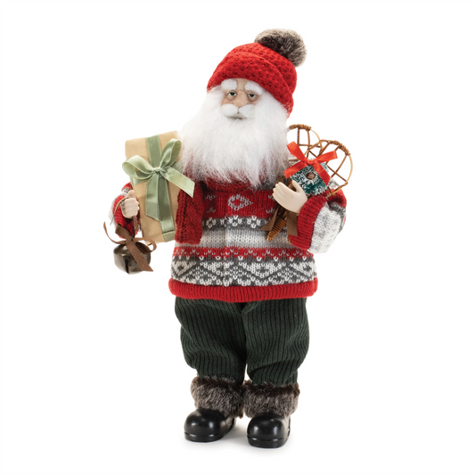 Ski Santa Character with Snow Shoes 12.5"H -Ship Only