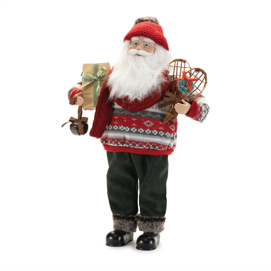 Ski Santa Character with Snow Shoes 12.5"H -Ship Only