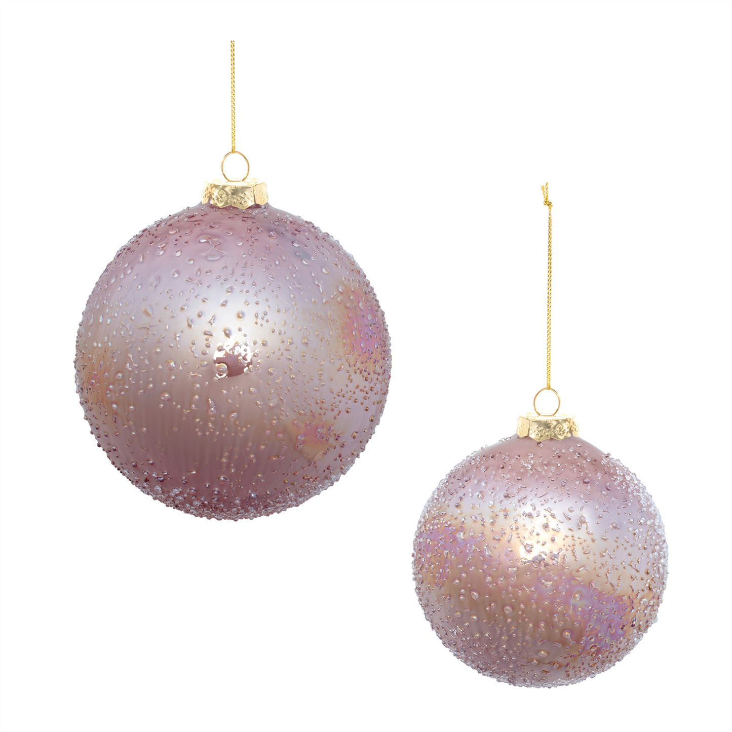 Iridescent Beaded Glass Ornament (Set of 4)