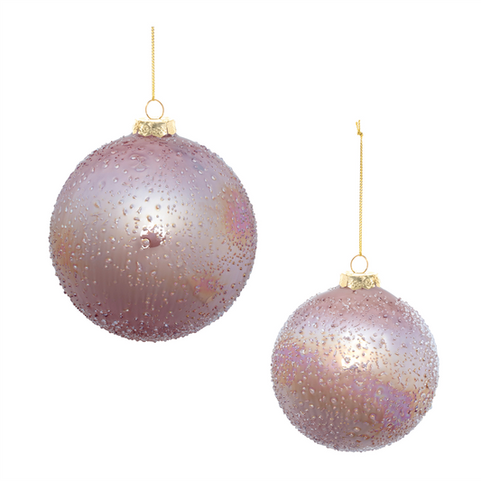 Iridescent Beaded Glass Ornament (Set of 4) -Ship Only