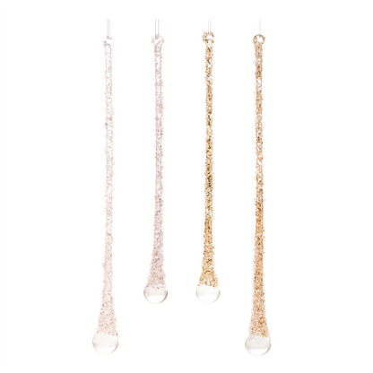 Glitter Drop Ornaments – Set of 24