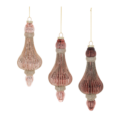 Ornament (Set of 6) 7.5”H Glass