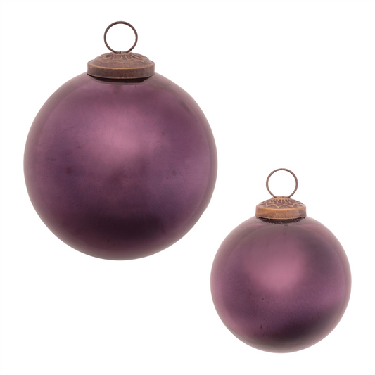 Ball Ornament (Set of 12) 3"D, 4"D Glass -Ship Only