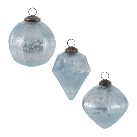 Ornament (Set of 6) 4”H Glass -Ship Only