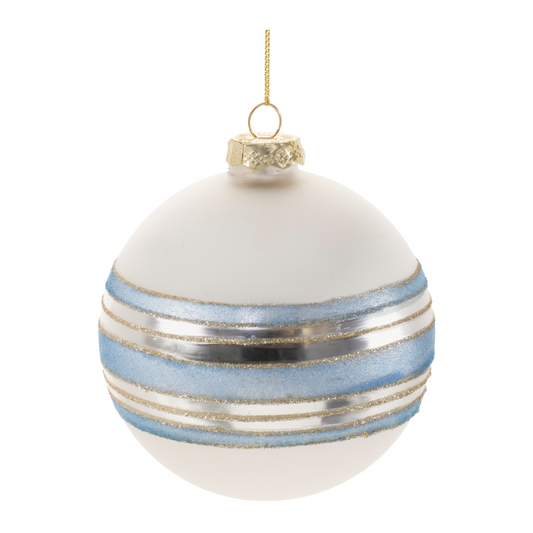 Striped Glass Ball Ornament (Set of 6) -Ship Only