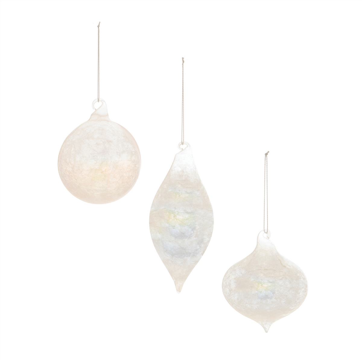 Ornament (Set of 6) 3"D, 3.75"H, 5.5"H Glass -Ship Only