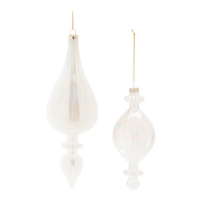 Iridescent Glass Finial Ornament (Set of 6)