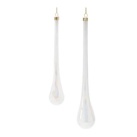 Iridescent Glass Drop Ornament (Set of 6) -Ship Only