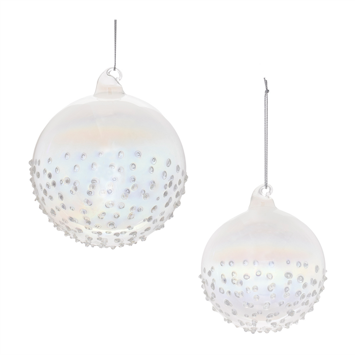 Ball Ornament (Set of 12) 3"D, 4"D Glass -Ship Only