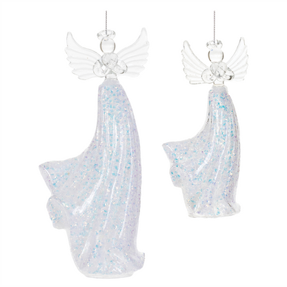 Iridescent Glass Angel Ornament (Set of 6)