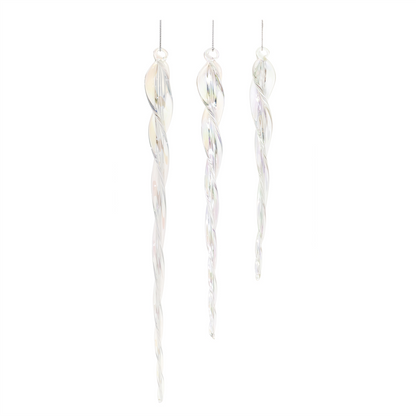 Glass Icicle Ornament (Set of 18)