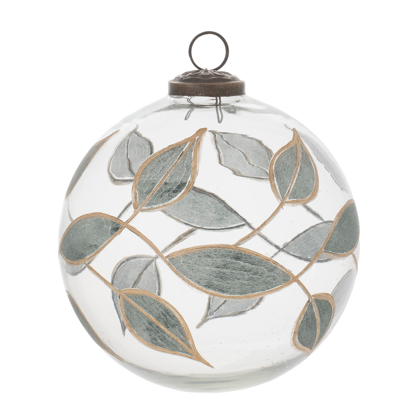Leaf Etched Ball Ornament (Set of 4)