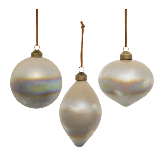 Ornament (Set of 6) 4"D, 4"H, 6"H Glass -Ship Only