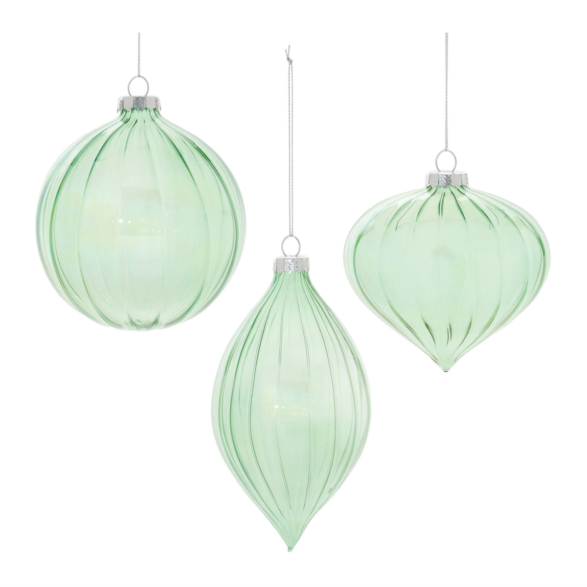 Ornament (Set of 6) 3.5"H, 4"D, 5.5"H Glass -Ship Only