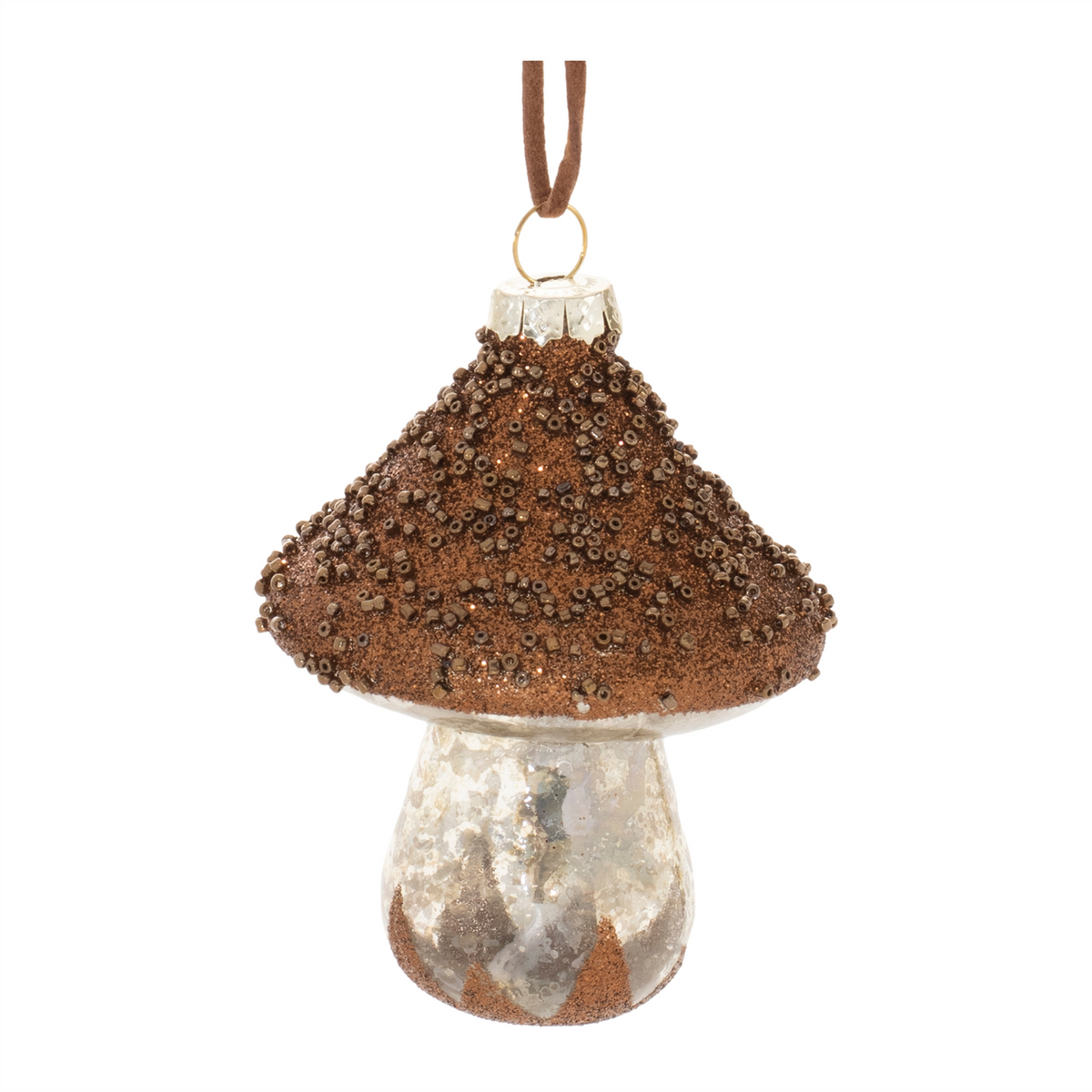 Mushroom Ornament (Set of 6) 4”H Glass -Ship Only