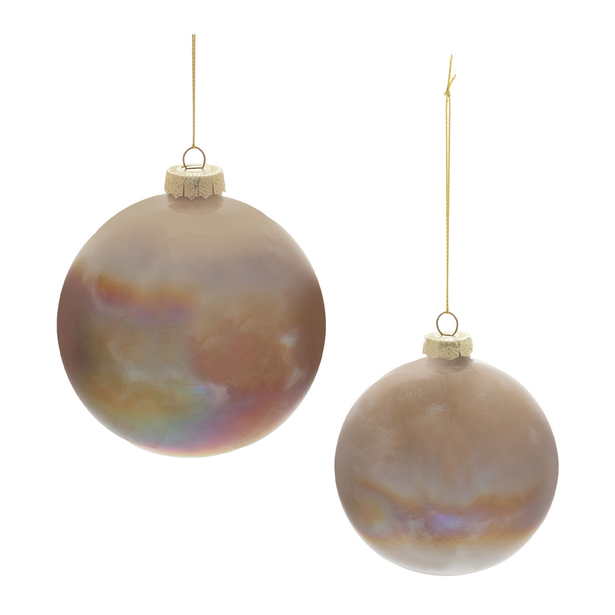 Iridescent Glass Ball Ornament (Set of 4) -Ship Only