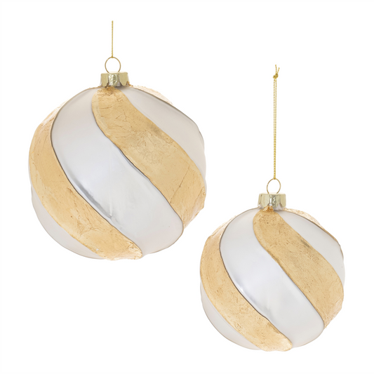 Distressed Glass Ball Ornament (Set of 6) -Ship Only