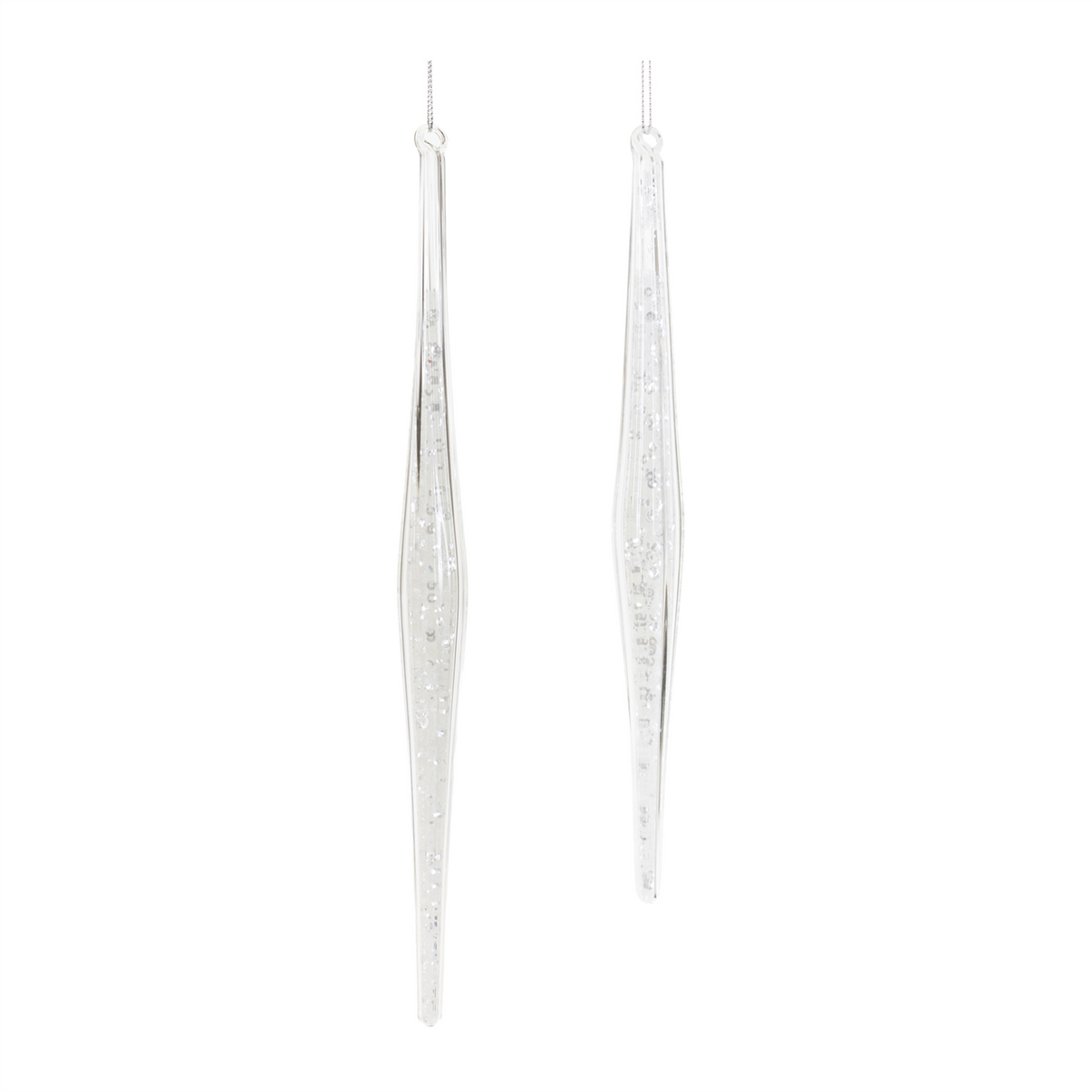 Icicle Ornament (Set of 6) 9.5"H, 11.5"H Glass -Ship Only