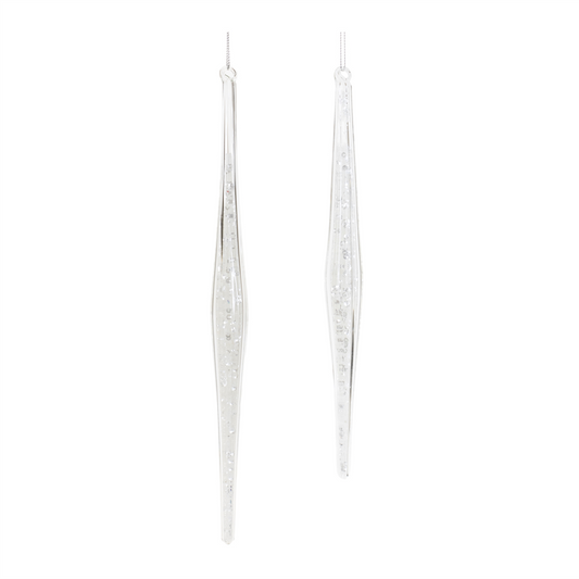 Icicle Ornament (Set of 6) 9.5"H, 11.5"H Glass -Ship Only