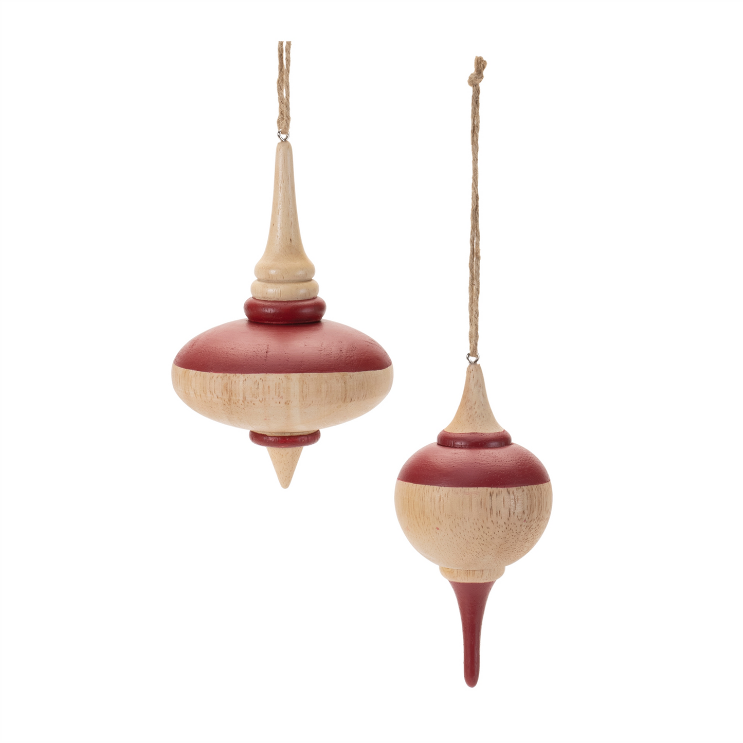 Oak Wood Top Ornament (Set of 12)