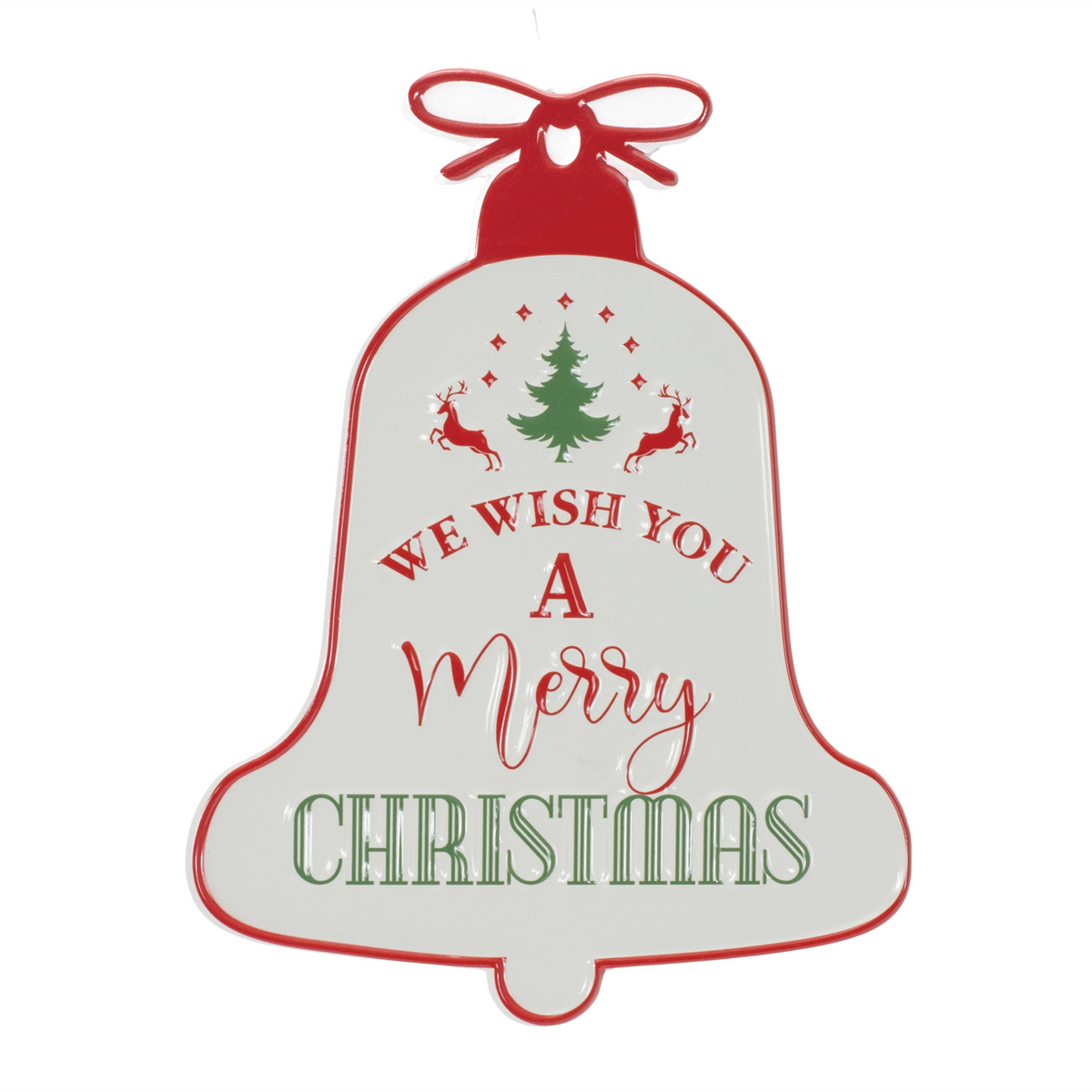 Merry Christmas Bell Sign 7.5"L x 9.75"H Iron -Ship Only