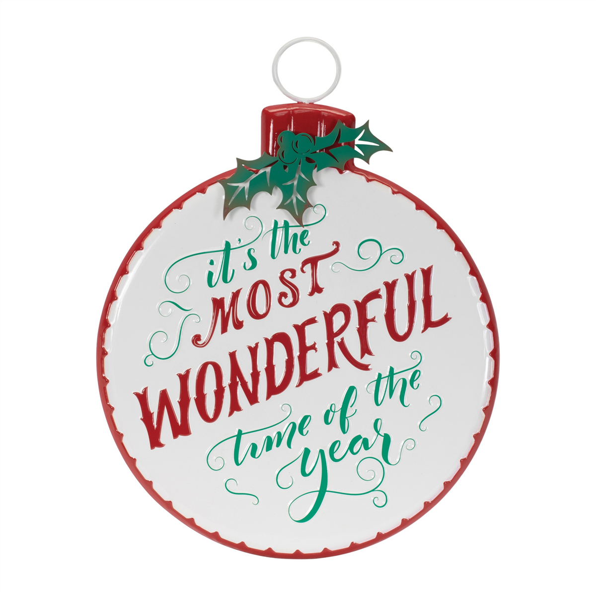 Metal Holiday Sentiment Ornament Sign 16"H